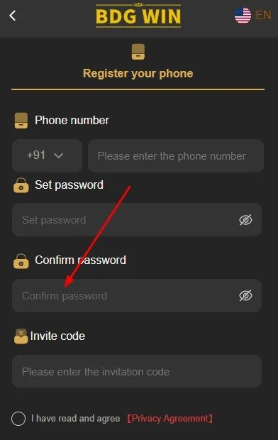 Confirm the password you set